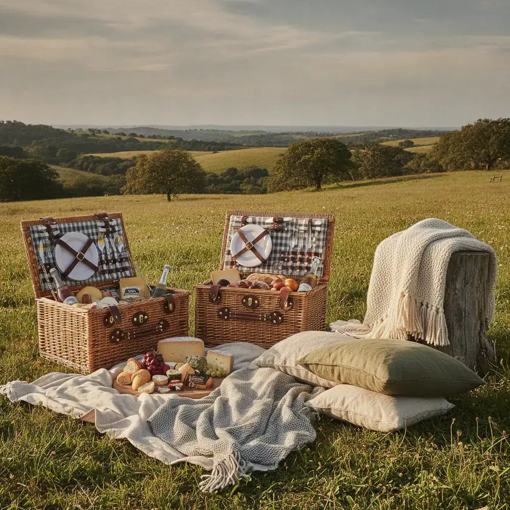 Premium picnic baskets and blankets