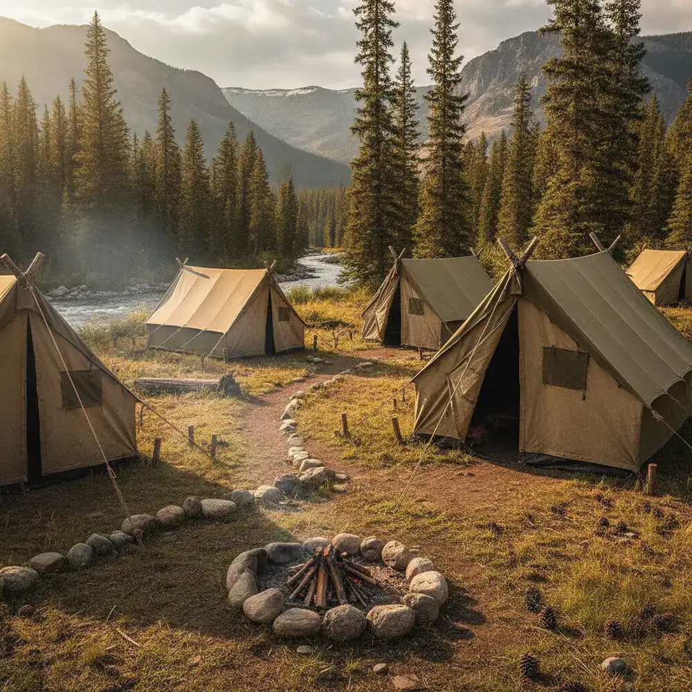 Durable canvas tents
